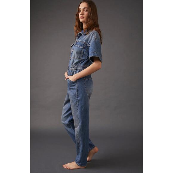 (S) NWT $128 Free People Marci Jumpsuit in High Noon - Picture 5 of 7
